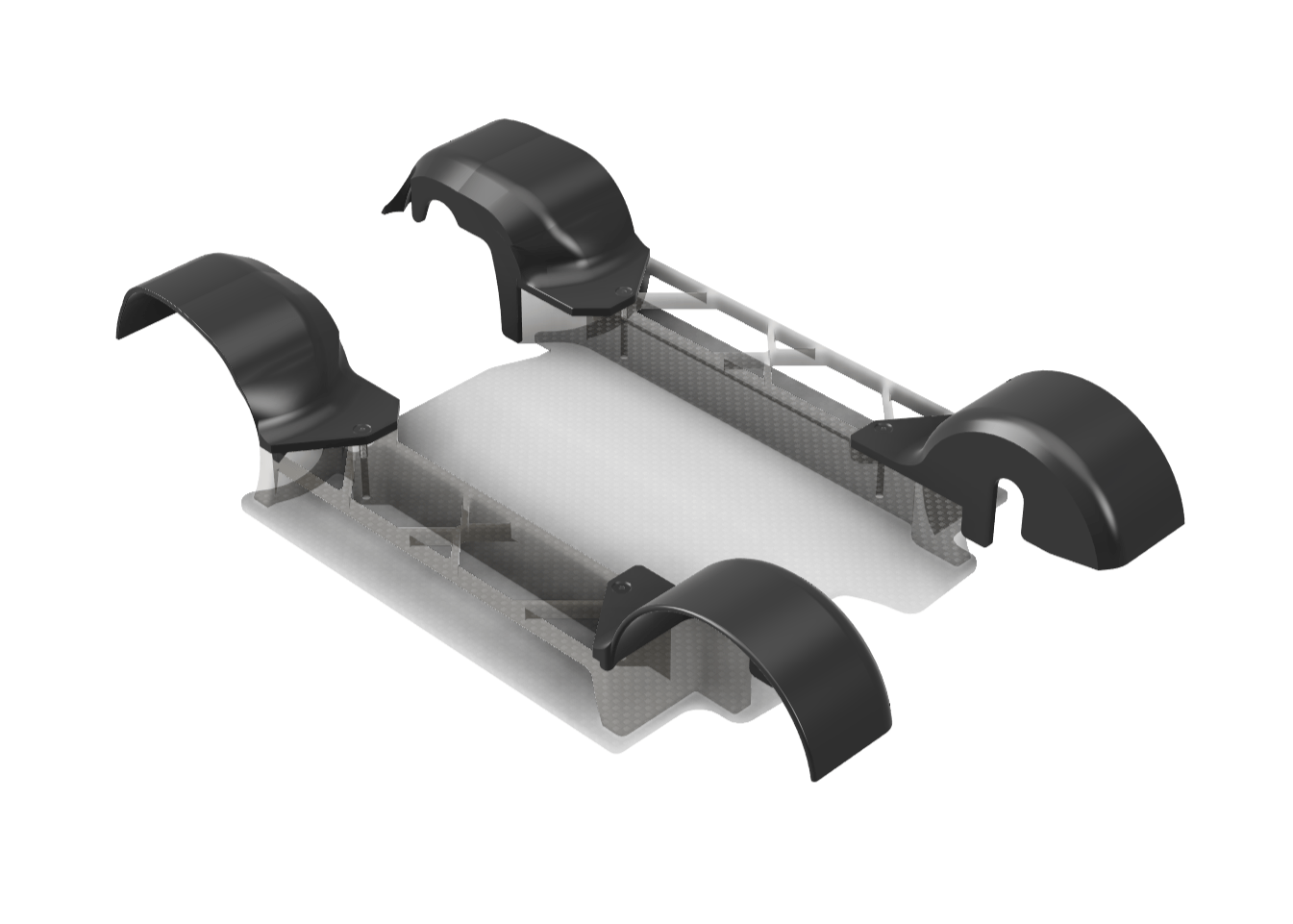 Losi 1/12 NASCAR - Fenders for WST Side Rails and Floor - WST Racing Products