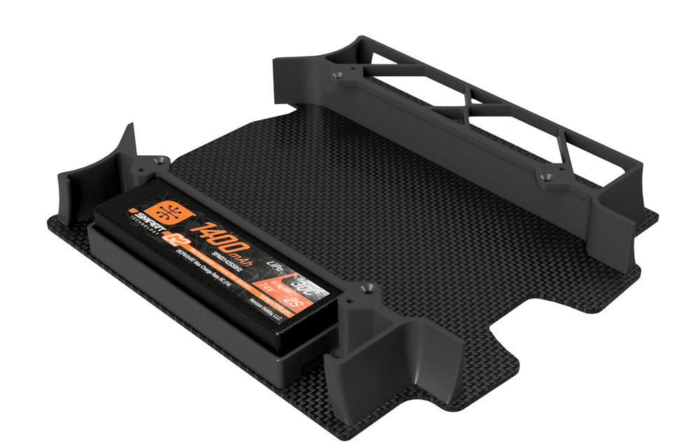 Battery Tab Rails Losi 1/12 NASCAR - Side Rails w/ Battery Tray for WST Floor – WST ...